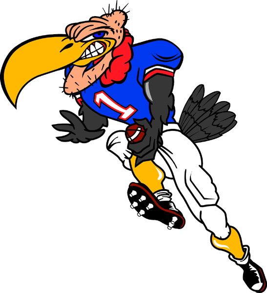 Buzzard mascot Football team sticker. Personalize on line. 